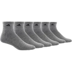 ADIDAS Men's Athletic Quarter Socks, 6 Pack