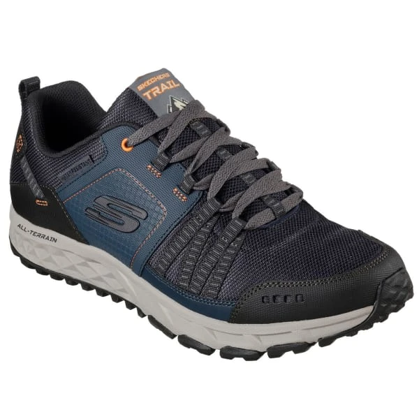 SKECHERS Men's Escape Plan Trail Shoes, Navy/Orange